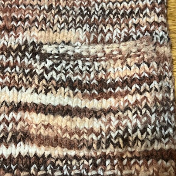Vintage Hand Knit Cardigan Sweater 1-of-1 Brown Marled Chunky Women’s M/L - Picture 2 of 6